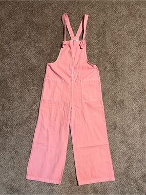Zenana Outfitters Light Pink Cotton Wide Leg Overalls